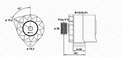 MAGNETI MARELLI 943356808010 -  Генератор